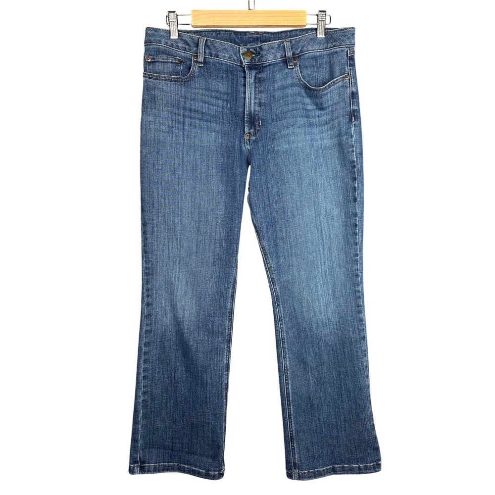 LL Bean Beanflex Bootcut Favorite Fit Women's Jeans Blue Denim Size 16‎ Petite